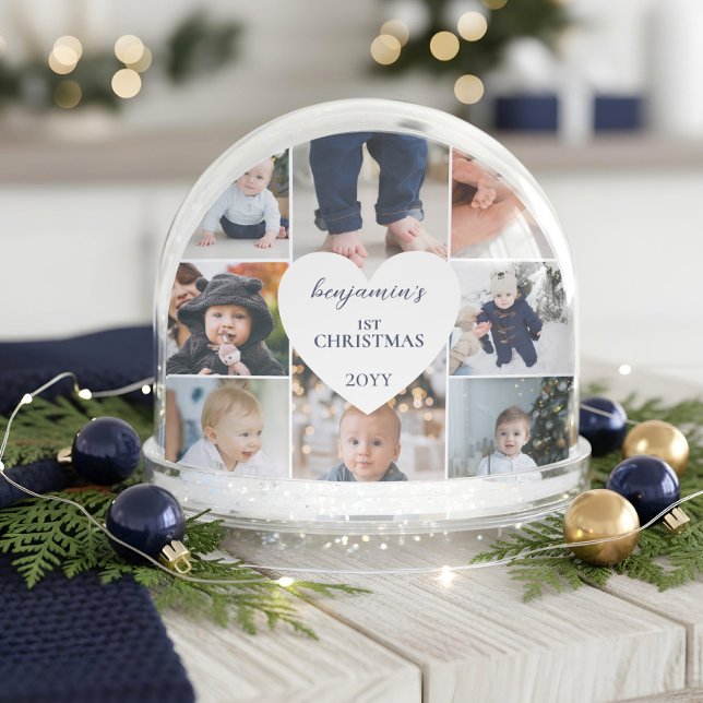 First Christmas Photo Gallery Birth Stats Keepsake Snow Globe (First Christmas Photo Gallery Birth Stats Keepsake Snow Globe)