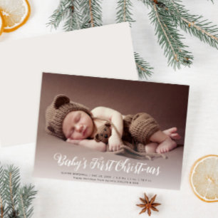 First Christmas photo holiday birth announcement