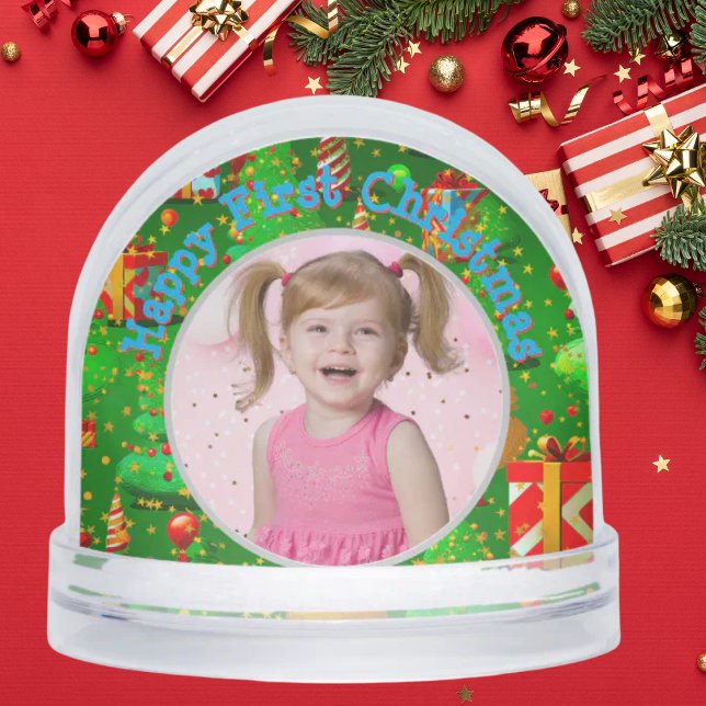 First Christmas Photo Message Snow Globe (Creator Uploaded)