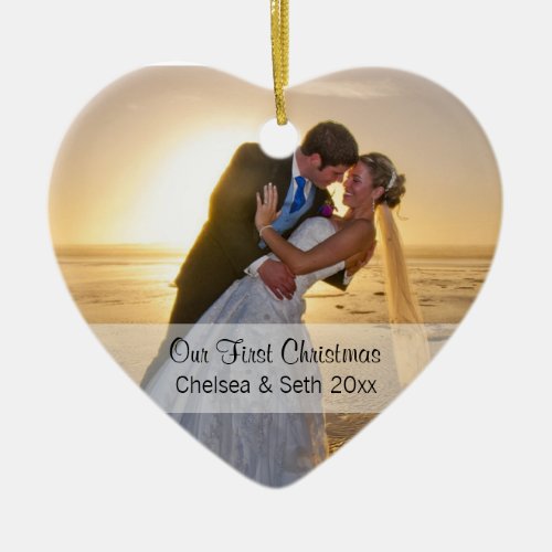 First Christmas Photo Template Ceramic Ornament