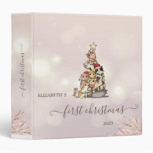 First Christmas, Pine Tree Cats 3 Ring Binder
