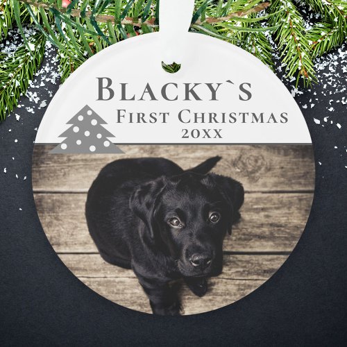 First Christmas Puppy Pet Christmas Tree Photo Ornament