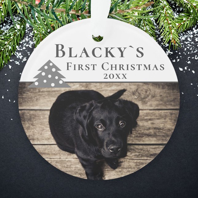 First Christmas Puppy Pet Christmas Tree Photo Ornament (Creator Uploaded)