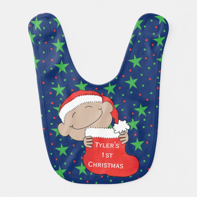 First Christmas Red Baby Bib (Front)