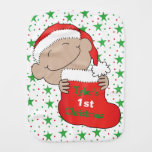 First Christmas/red Baby Burp Cloth at Zazzle