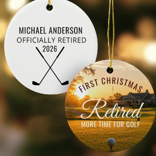 First Christmas Retired Golfer Keepsake Ornament
