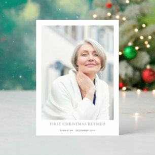 First Christmas Retired Name and Photo Letterpress Photo Cards