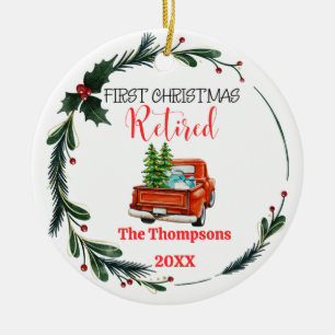 First Christmas Retired Personalized Ceramic Ornament