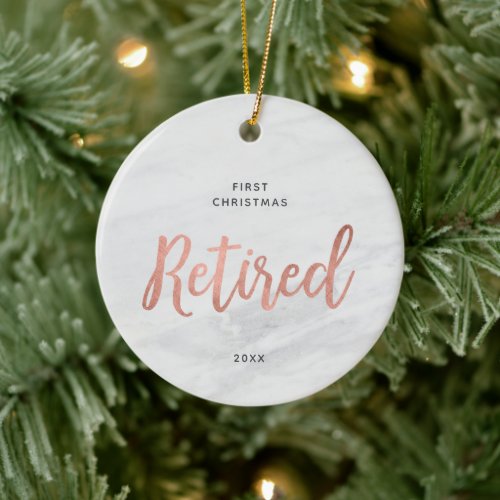 First Christmas Retired Personalized Faux Marble Ceramic Ornament