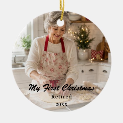 First Christmas Ritered Photo Ceramic Ornament