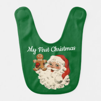 First Christmas Santa Baby Bib
