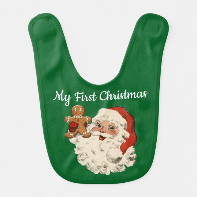 First Christmas Santa Baby Bib (Front)
