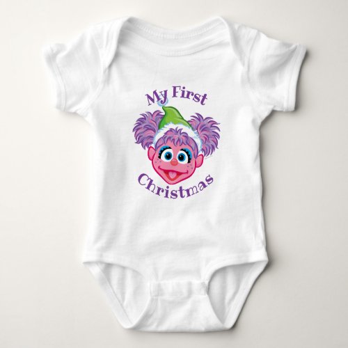 First Christmas Santa Hat Abby Baby Bodysuit