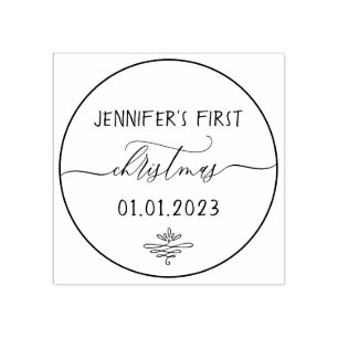 First Christmas Signature Rubber Stamp