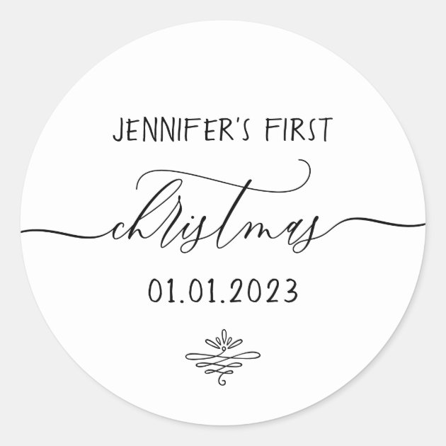 First christmas simple design theme classic round sticker