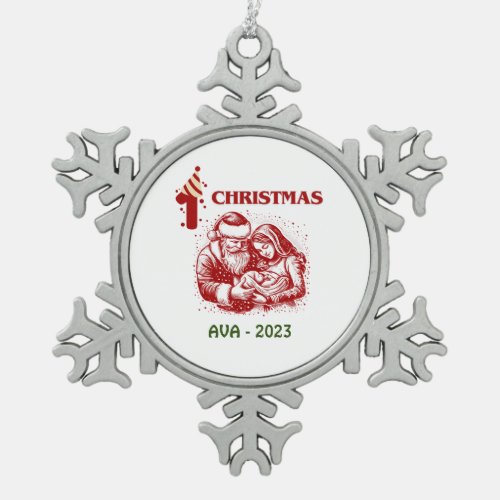 FIRST CHRISTMAS SNOWFLAKE PEWTER CHRISTMAS ORNAMENT