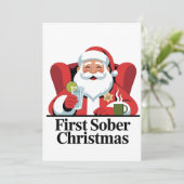 First Christmas Sober Santa Sobriety Xmas (Standing Front)