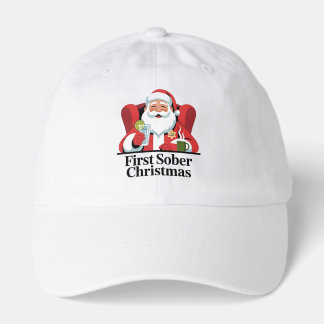 First Christmas Sober Santa Sobriety Xmas Hat
