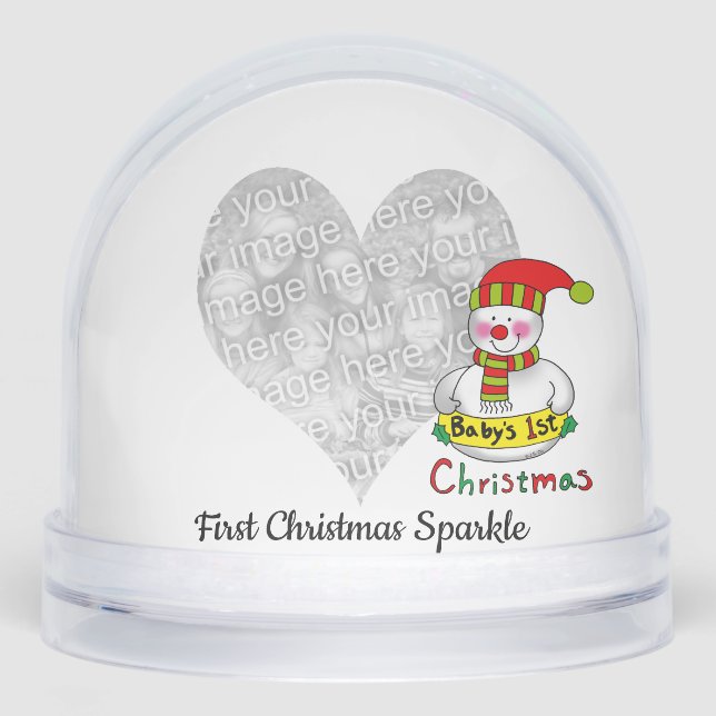 First Christmas Sparkle – Snowman Design Snow Globe (Front)