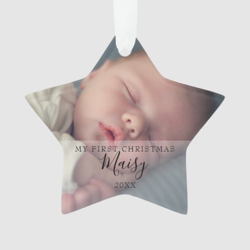 First Christmas Star Baby Photos Holiday  Ornament