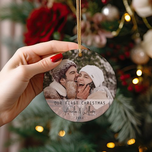 First Christmas Together  2 Photo Holiday Tree Ornament