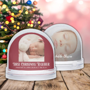 First Christmas Together Baby Birth Stats 2 Photos Snow Globe
