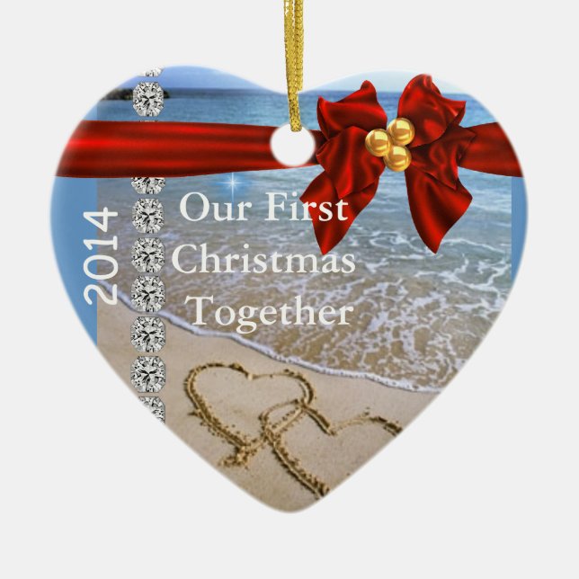 First Christmas TOGETHER BEACH 2014 ORNAMENT bling (Front)