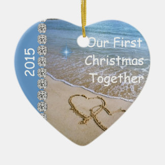 First Christmas TOGETHER BEACH 2015 CUSTOM ORNAMEN Ceramic Ornament