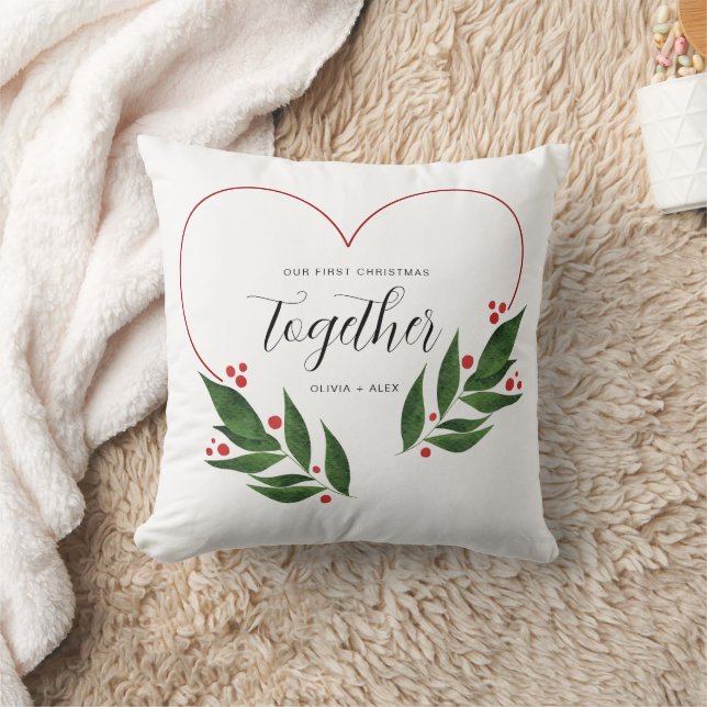 First Christmas Together Christmas Gift for couple Throw Pillow (Blanket)