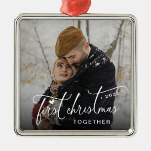 First Christmas Together Christmas Photo Metal Ornament