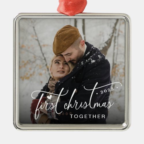 First Christmas Together Christmas Photo Metal Ornament