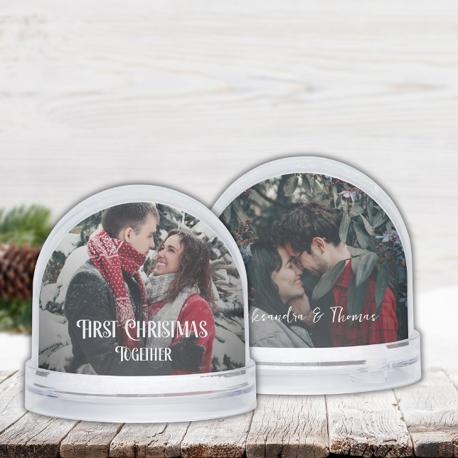 First Christmas Together Couple 2 Photos Keepsake Snow Globe (Creator Uploaded)