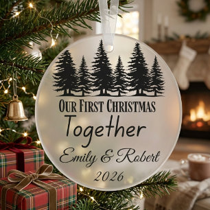 First Christmas Together Couple Custom minimalist  Ornament
