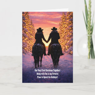 First Christmas Together Couple Sunset Romantic Card