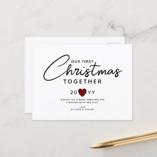 First Christmas Together Couples Holiday Postcard