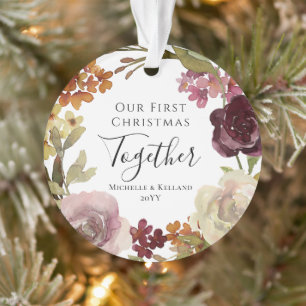 First Christmas Together Floral Ornament