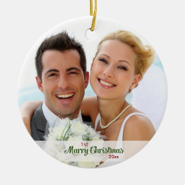 First Christmas Together- Newlyweds Ceramic Ornament (Front)