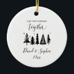 First Christmas Together Ornament – Custom Names<br><div class="desc">🎄 Custom First Christmas Together Ornament – Minimal Modern Boho Style Celebrate your love story with this stunning Custom First Christmas Together Ornament, designed in a minimalist modern boho style that adds warmth and elegance to any holiday tree. Whether you're newly engaged or recently married, this personalized ornament is a...</div>