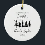 First Christmas Together Ornament – Custom Names<br><div class="desc">🎄 Custom First Christmas Together Ornament – Minimal Modern Boho Style Celebrate your love story with this stunning Custom First Christmas Together Ornament, designed in a minimalist modern boho style that adds warmth and elegance to any holiday tree. Whether you're newly engaged or recently married, this personalized ornament is a...</div>