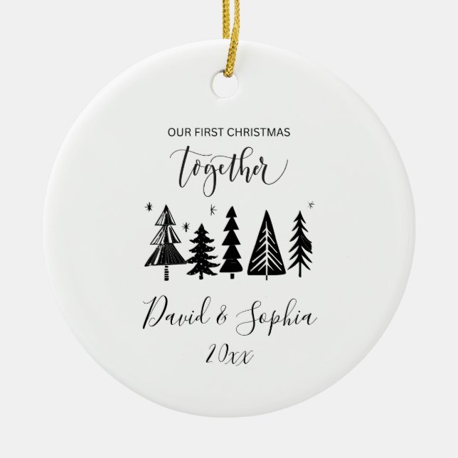 First Christmas Together Ornament – Custom Names (Front)