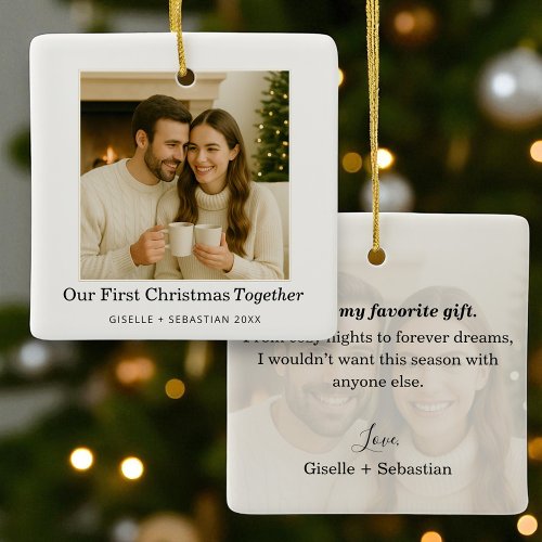 First Christmas Together Photo Keepsake Ceramic Ornament