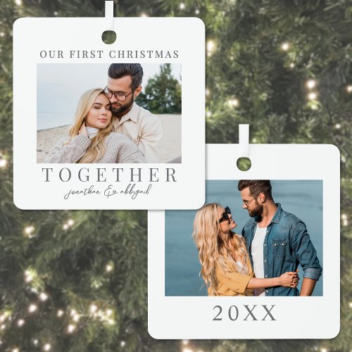 First Christmas Together Photo Keepsake Metal Ornament