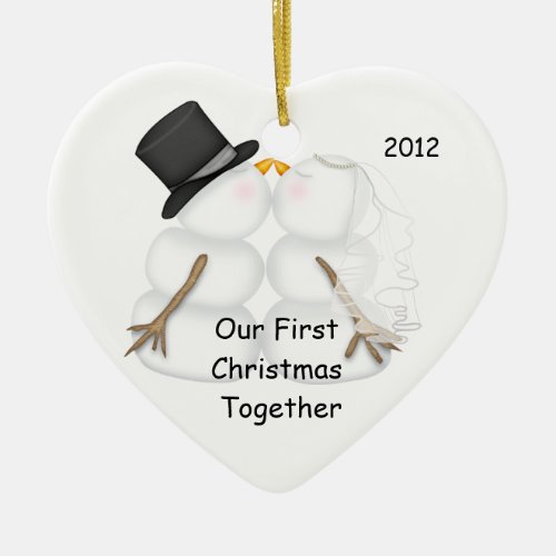 First Christmas Together SNOWMAN COUPLE Ceramic Ornament