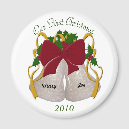 First Christmas Wedding Bells Magnet