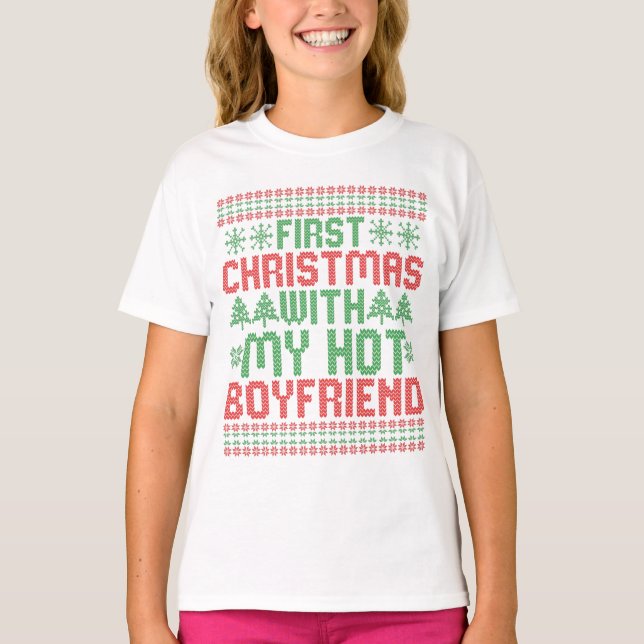 First Christmas With my Hot BoyFriend Sweater (Front)