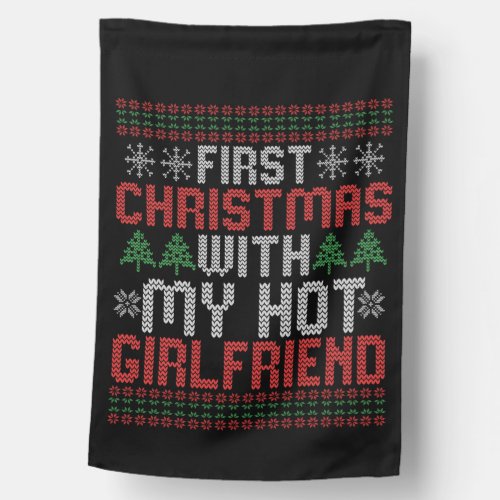 First Christmas With my Hot Girlfriend Sweater House Flag