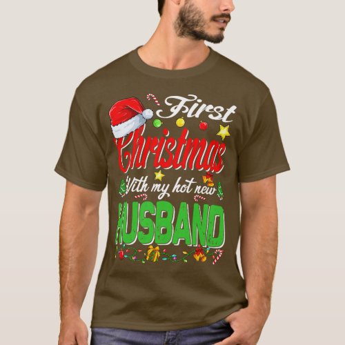 First Christmas With My Hot New Hus Santa Hat Paja T_Shirt