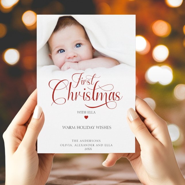 First Christmas with Photo Holiday Card (First Christmas with Photo Holiday Card)