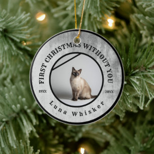 First Christmas Without You Pet Memorial Ceramic Ornament