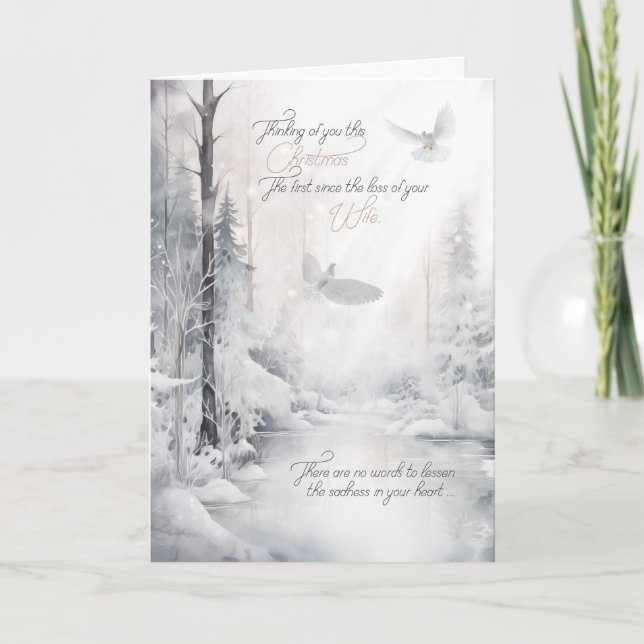 First Christmas without your Wife Sentimental Holiday Card (Front)